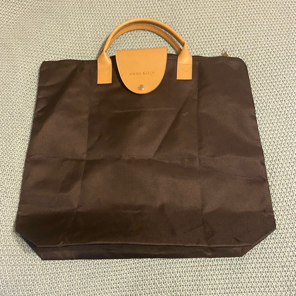 Anne Klein Black Nylon Large Travel Tote Excellent Used Condition